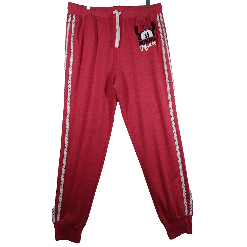 Disney Minnie Mouse Red High Rise Lightweight Sweatpants Women's Size XL  Jogger